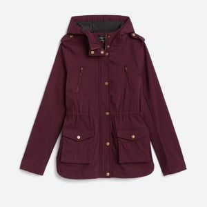 Eden Society - Holly Contrast Hood Cargo Jacket in dark purple. Size Medium